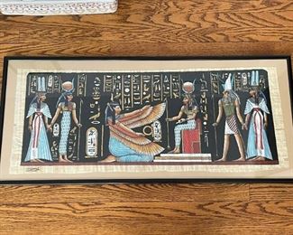 Framed Artwork - Egyptian Painting on Papyrus 