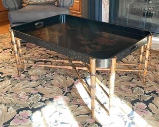 Black Tole Painted Tray Table / Cocktail Table
