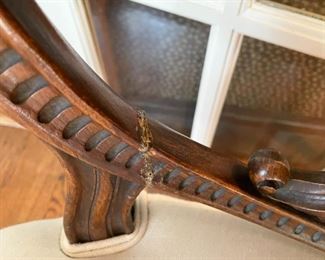 (detail view of glued repair)