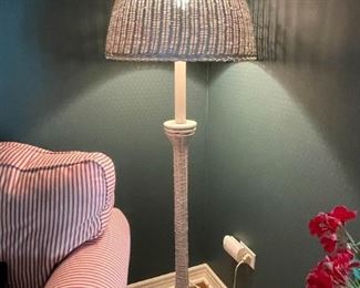 White Wicker Floor Lamp