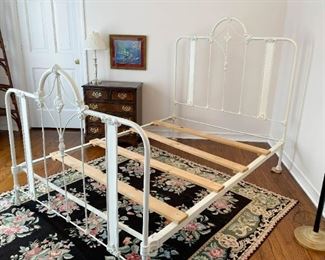 Antique Full-Size White Iron Bed