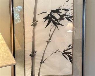Framed Asian Watercolor Painting (Bamboo)