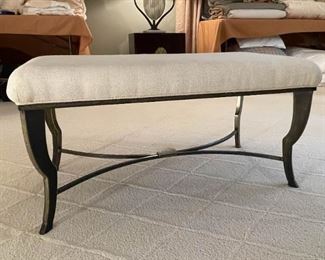 Very Heavy Iron Bench with Upholstered Top