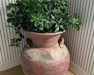 Large Clay Floor Vase / Urn