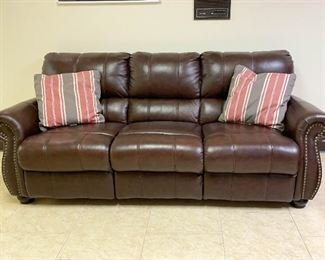 3-Seat Sofa with Nailhead Trim, Throw Pillows