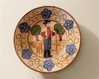 Hand-Painted Clay Plate