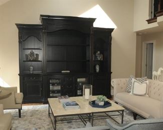 HOOKER FURNITURE LARGE WALL UNIT - ETHAN ALLEN - VITA STONE TOP COFFEE TABLE