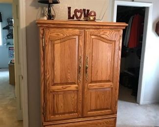 Oak entertainment center.