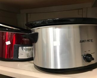 Two of several Crock pots.