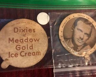 Movie star ice cream cup lids.