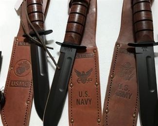 Kabar military branch knives.