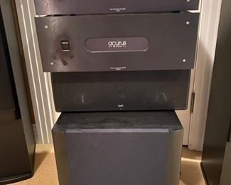 Snell cr5 center channel speaker, Acurus by Modial A200 2 channel amp and A200x3 Power Amplifier 3 channel