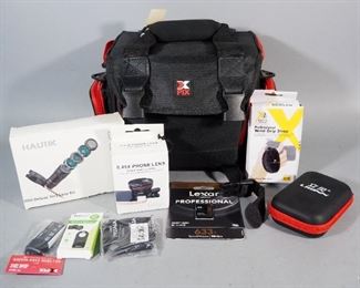 Xpix Camera Bag, Includes Hautik Lens Kit, iPhone Lens Kit, Wrist Grip Strap, Digital Camera Cases, And More
