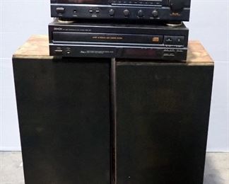 Denon Stereo System, Includes 5-Disc CD Changer Console, AM/FM Receiver, 2 Speakers, And Remote
