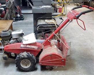 Yard Machines By MTD Rear Tine Tiller, Model Series 410, 18" Tilling Width, Chain Drive, Counter Rotating Tines, Unknown Working Order
