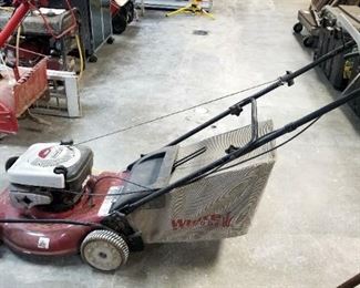 White Outdoor 190CC 650 Series Briggs and Stratton Motor Variable Speed 21" Cutting Deck Lawn Mower, Mulches And Rear Bag, Unknown Working Order

