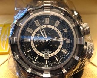 INVICTA New Mens Reserve Collection Watch  Steel GreyBlack Band