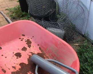 Wheel Barrel, Chicken Wire, Hole Digger, Plant Stands