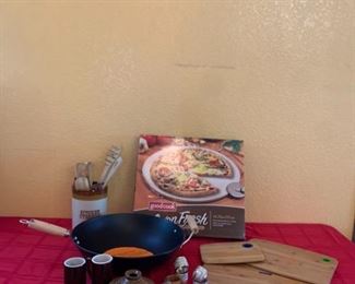Urban Cooking Wok, Cutting Boards, Baking Stone, EspressoTea PotGlasses etc