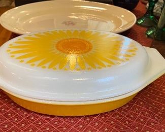 Pyrex Sunflower Covered Dish