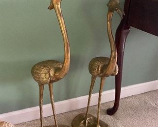 Pair of Large Brass Pelicans