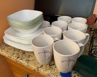 Corelle Dinnerware and Cups  