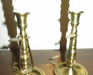 Brass Wall Hung or Table Top Swivel Candlestick Holders 
