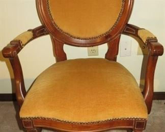 Antique Gold Upholstery Accent Arm Chair
