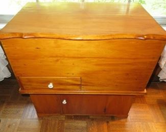 Hand Made Hide A Bar Wood Cabinet