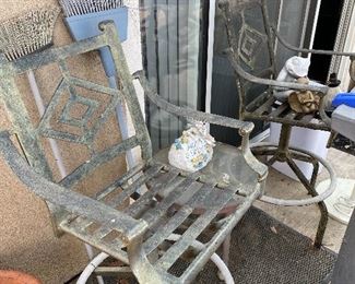 Iron patio stools