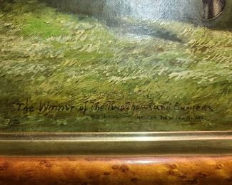 Antique Painting Signed "The Winner Of The Two Thousand"
