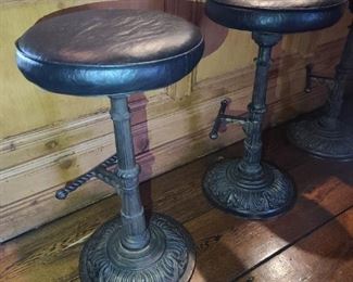 Cast Iron Leather Top Counter Stools