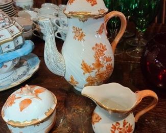 Herend Fortuna Rust 3 Piece Tea Set