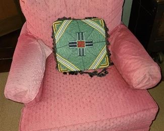 Red Upholstered Armchair