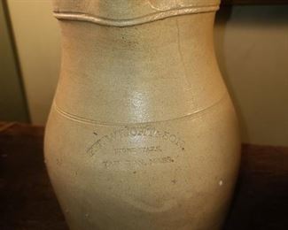 "F.T. Wright & Son Stoneware Mass" Signed Pottery Pitcher