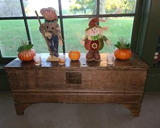 Antique Primitive Country Storage Bench