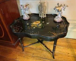 Handpainted Tin Tray Table