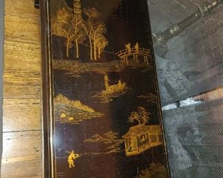 Black Lacquered Asian Themed Coffee Table