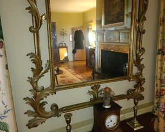 Massive Gold Gilded Mirror With Carved Details