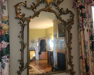 Massive Gold Gilded Mirror With Carved Details