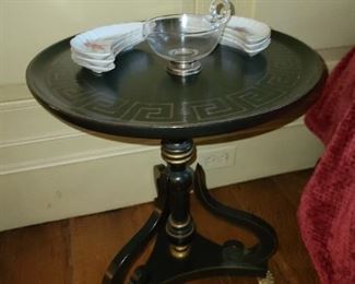 Small Black & Gold Pedestal Table