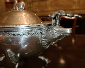 Stunning Deer Antler Horn Lacquered Serving Piece MAnufactured By E.P.N.S. In India