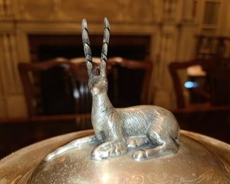 Stunning Deer Antler Horn Lacquered Serving Piece MAnufactured By E.P.N.S. In India