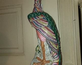 Asian Rose Medallion Bird Figurine