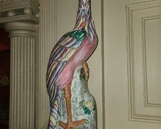 Asian Rose Medallion Bird Figurine