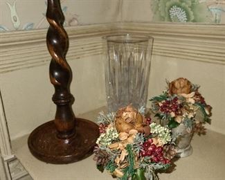 Wooden Candlestick Holder