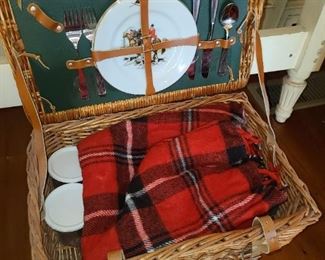 Picnic Basket With China
