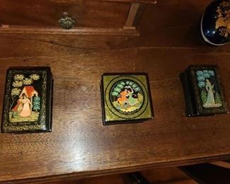 Russian Handpainted Trinket Boxes
