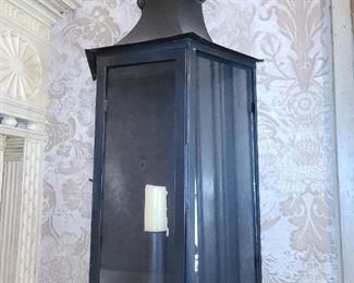 Antique Black Tin Wall Mounted Lanterns
