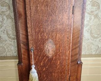 Antique Samuel Hirst Leeds Grandfather Clock With Inlaid Details